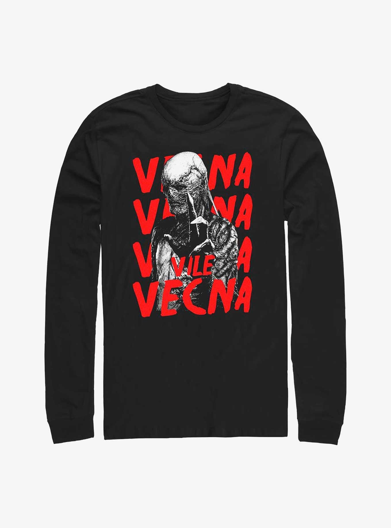 Stranger Things Vecna Horror Poster Long-Sleeve T-Shirt, BLACK, hi-res
