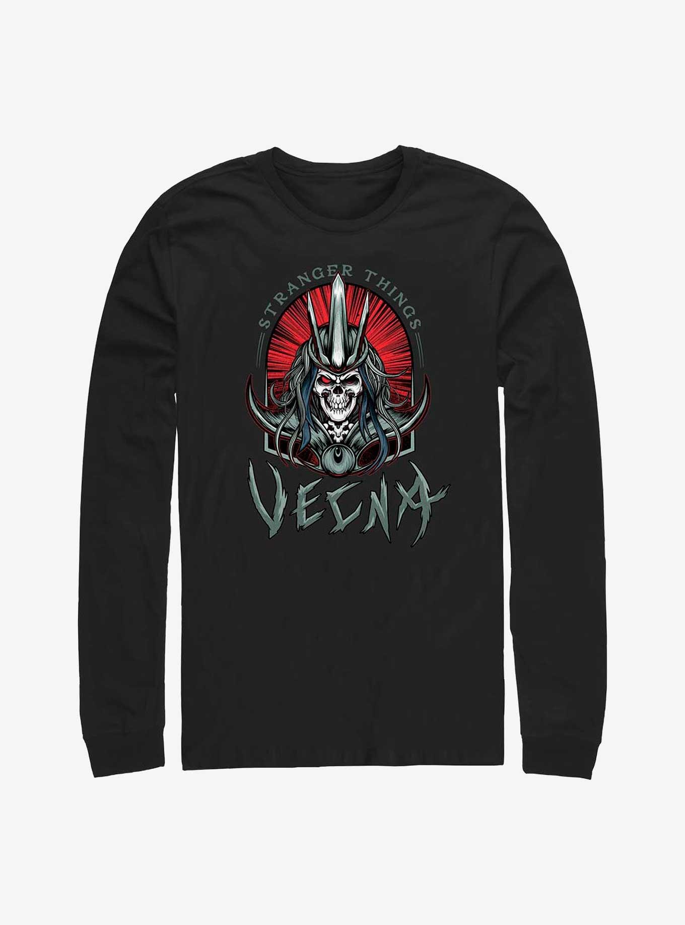 Stranger Things Vecna Tombstone Badge Long-Sleeve T-Shirt, BLACK, hi-res