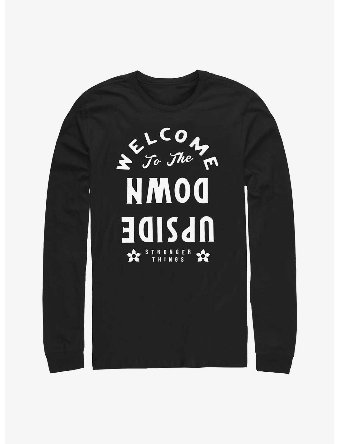 Stranger Things Welcome To The Upside Down Long-Sleeve T-Shirt, BLACK, hi-res