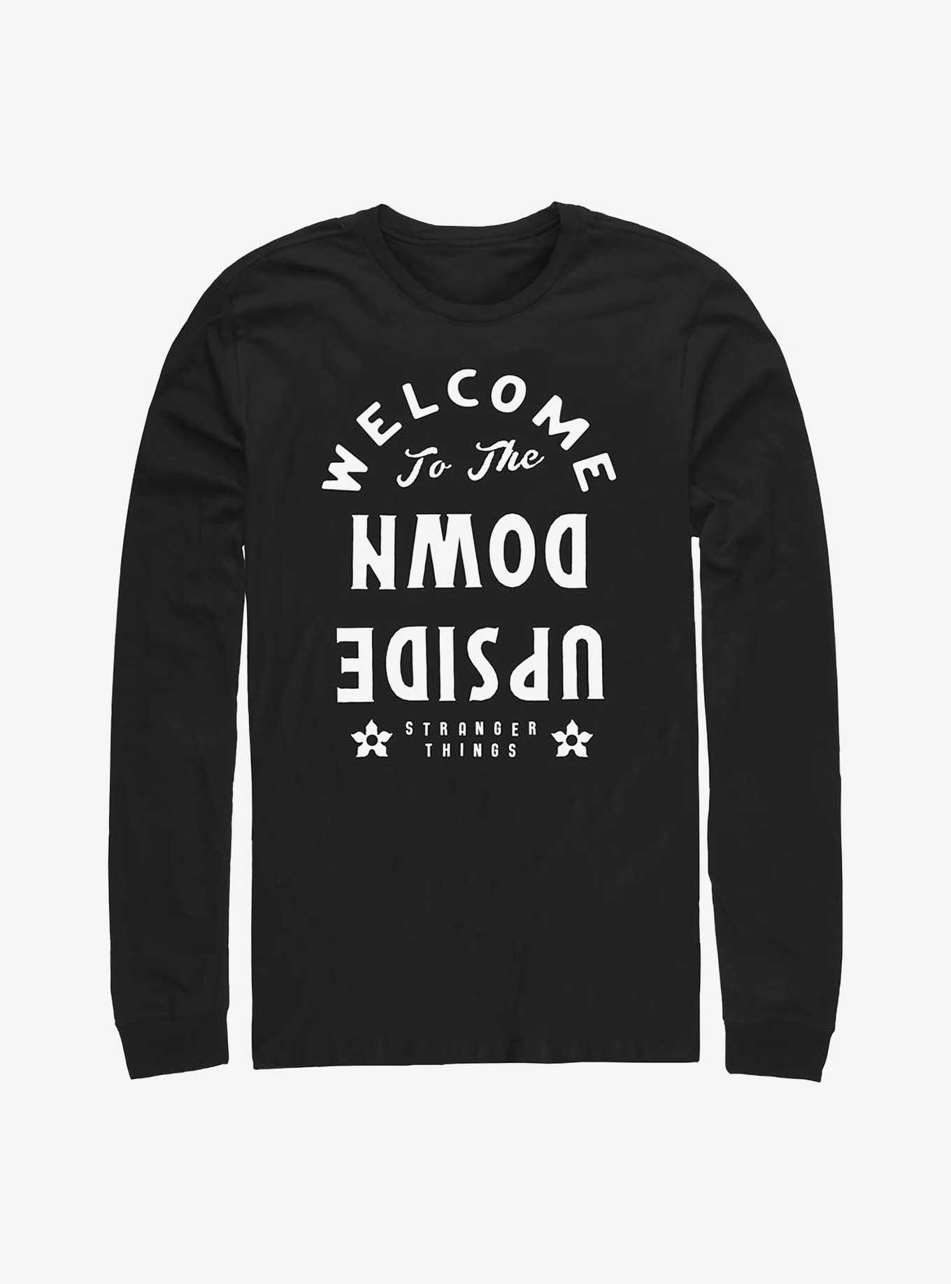 Stranger Things Welcome To The Upside Down Long-Sleeve T-Shirt, BLACK, hi-res