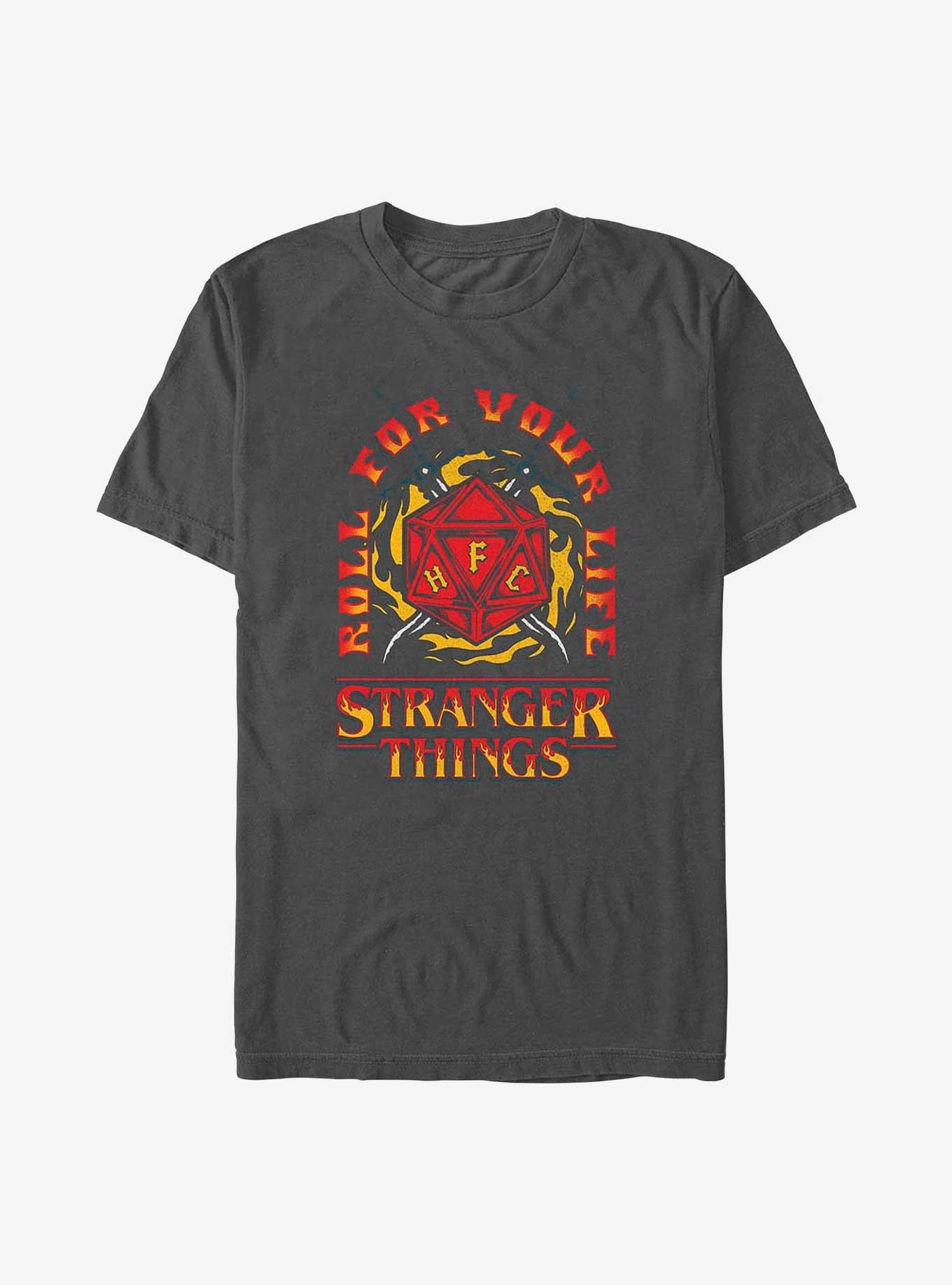 Stranger Things Fire And Dice T-Shirt, CHARCOAL, hi-res