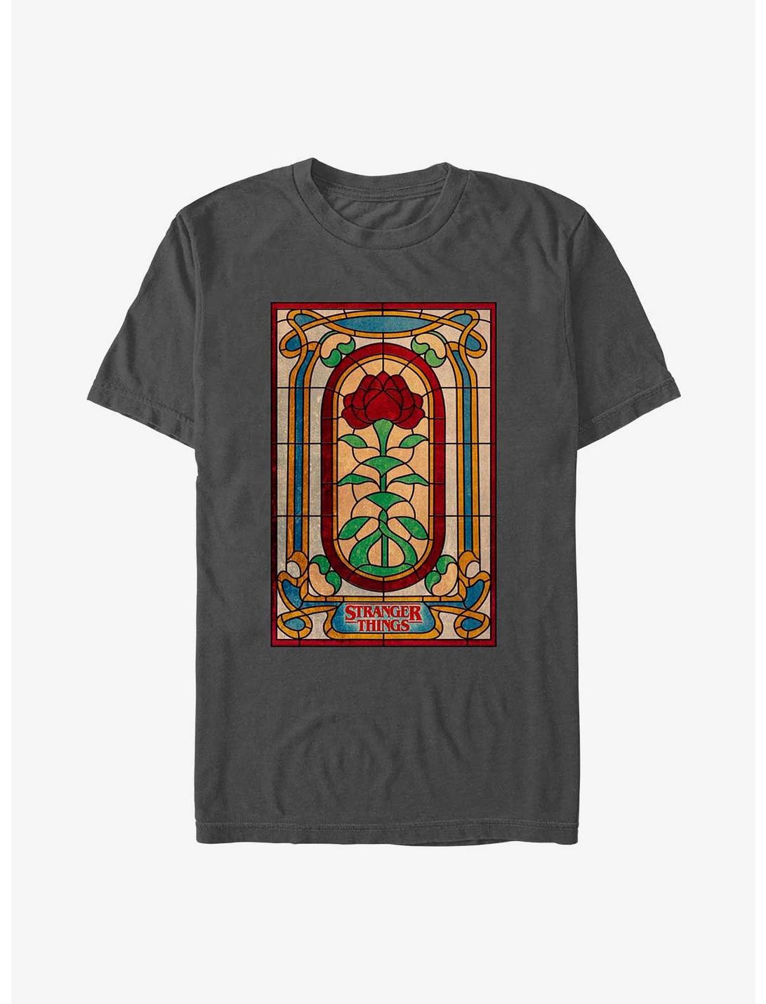 Stranger Things Stained Glass Door T-Shirt, CHARCOAL, hi-res