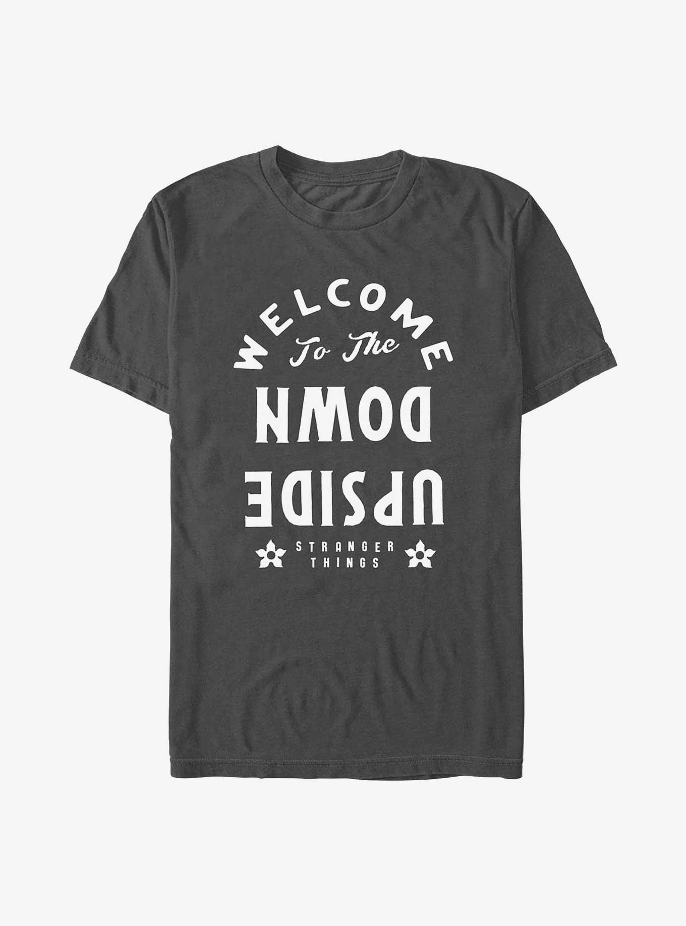 Stranger Things Welcome To The Upside Down T-Shirt, CHARCOAL, hi-res