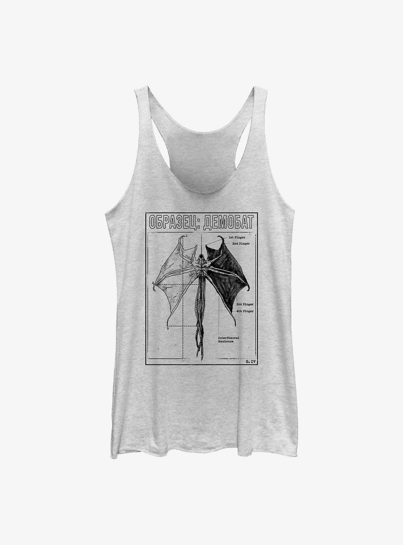 Stranger Things Demobat Womens Tank Top, WHITE HTR, hi-res