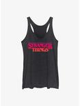 Stranger Things Grunge Logo Womens Tank Top, BLK HTR, hi-res
