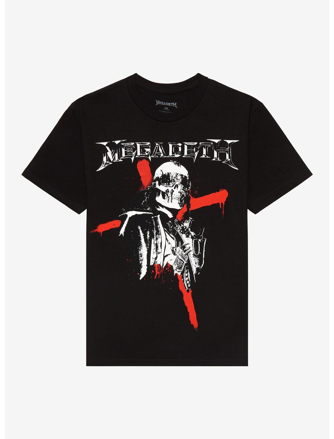 Megadeth Vic Rattlehead Cross Boyfriend Fit Girls T-Shirt, BLACK, hi-res
