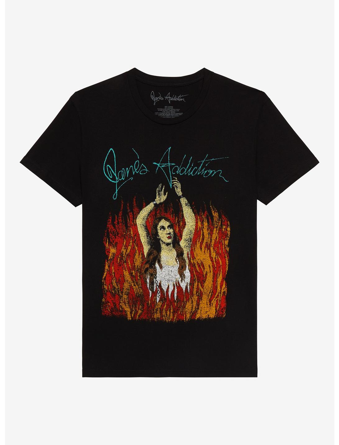 Jane's Addiction Woman In Flames T-Shirt, BLACK, hi-res