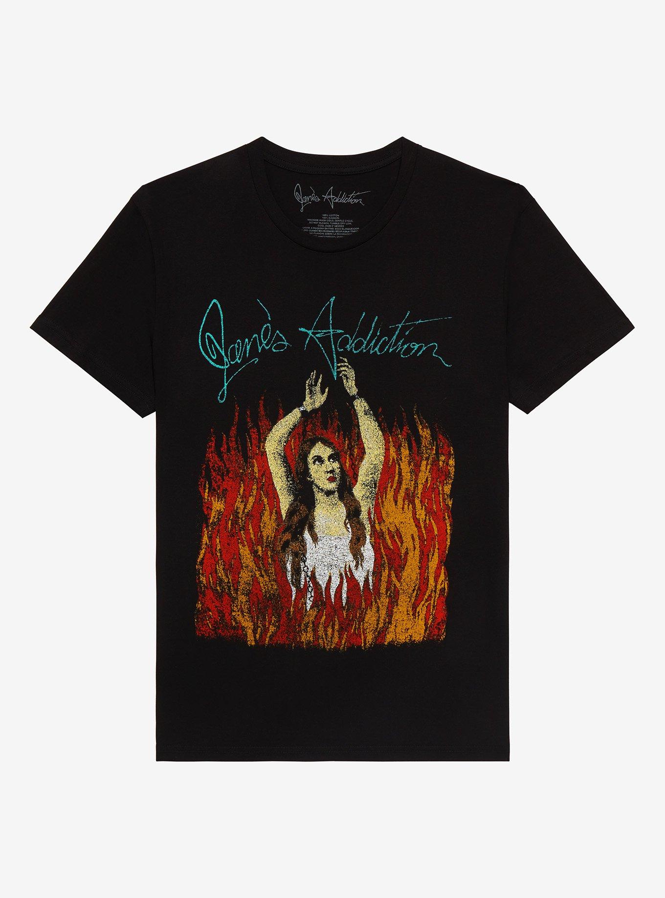 Jane's Addiction Woman In Flames T-Shirt, BLACK, hi-res
