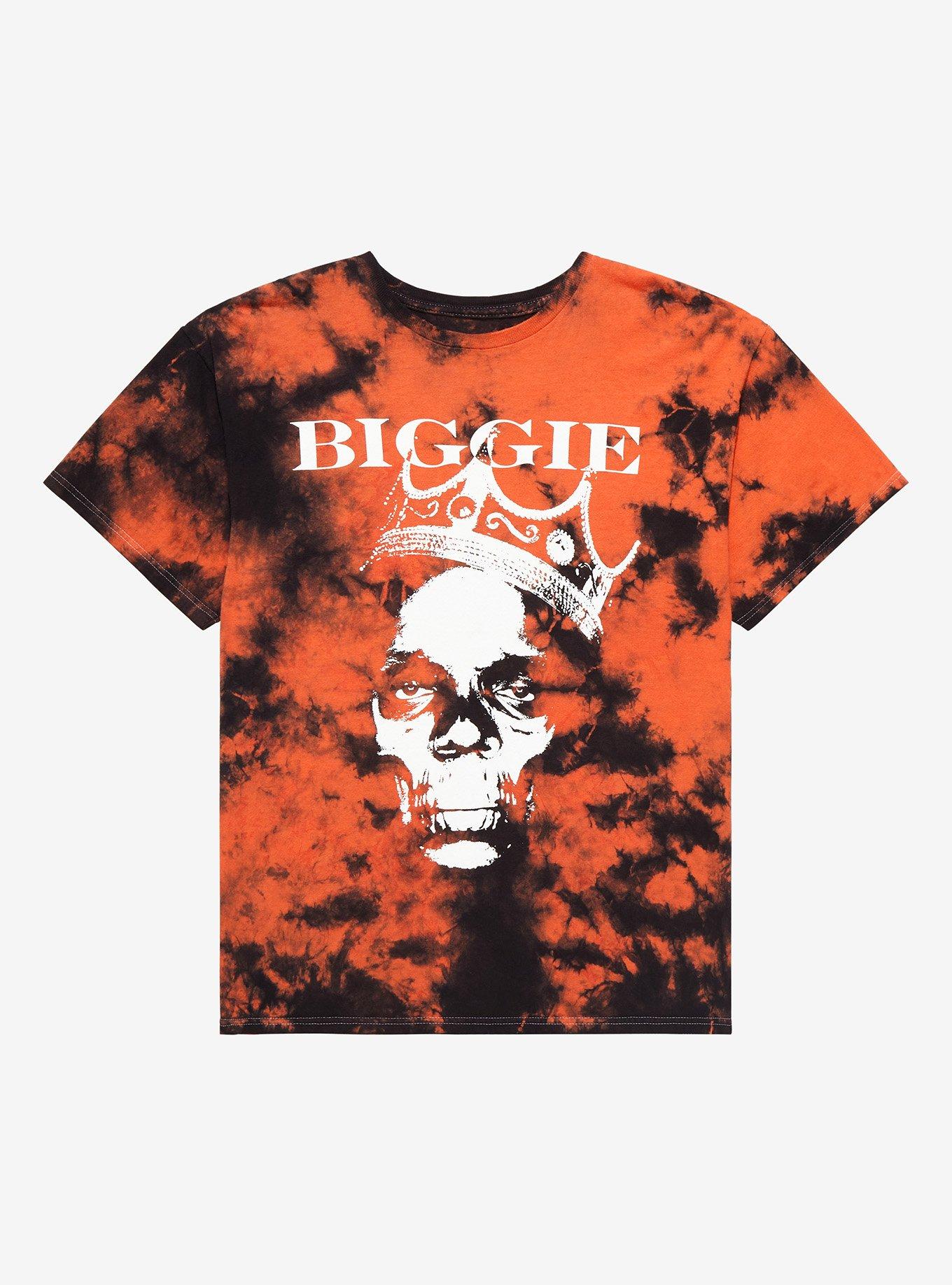 The Notorious B.I.G. Skull Portrait Tie-Dye T-Shirt, RED, hi-res
