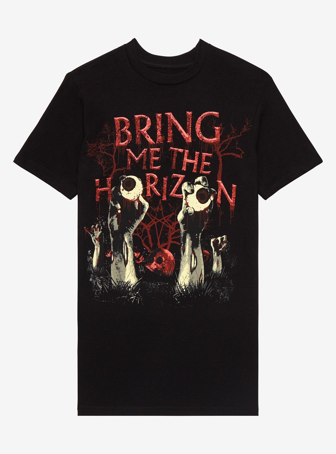 Bring Me The Horizon Fists Eyes T-Shirt, BLACK, hi-res