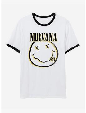 Nirvana Smile Face Ringer T-Shirt, , hi-res
