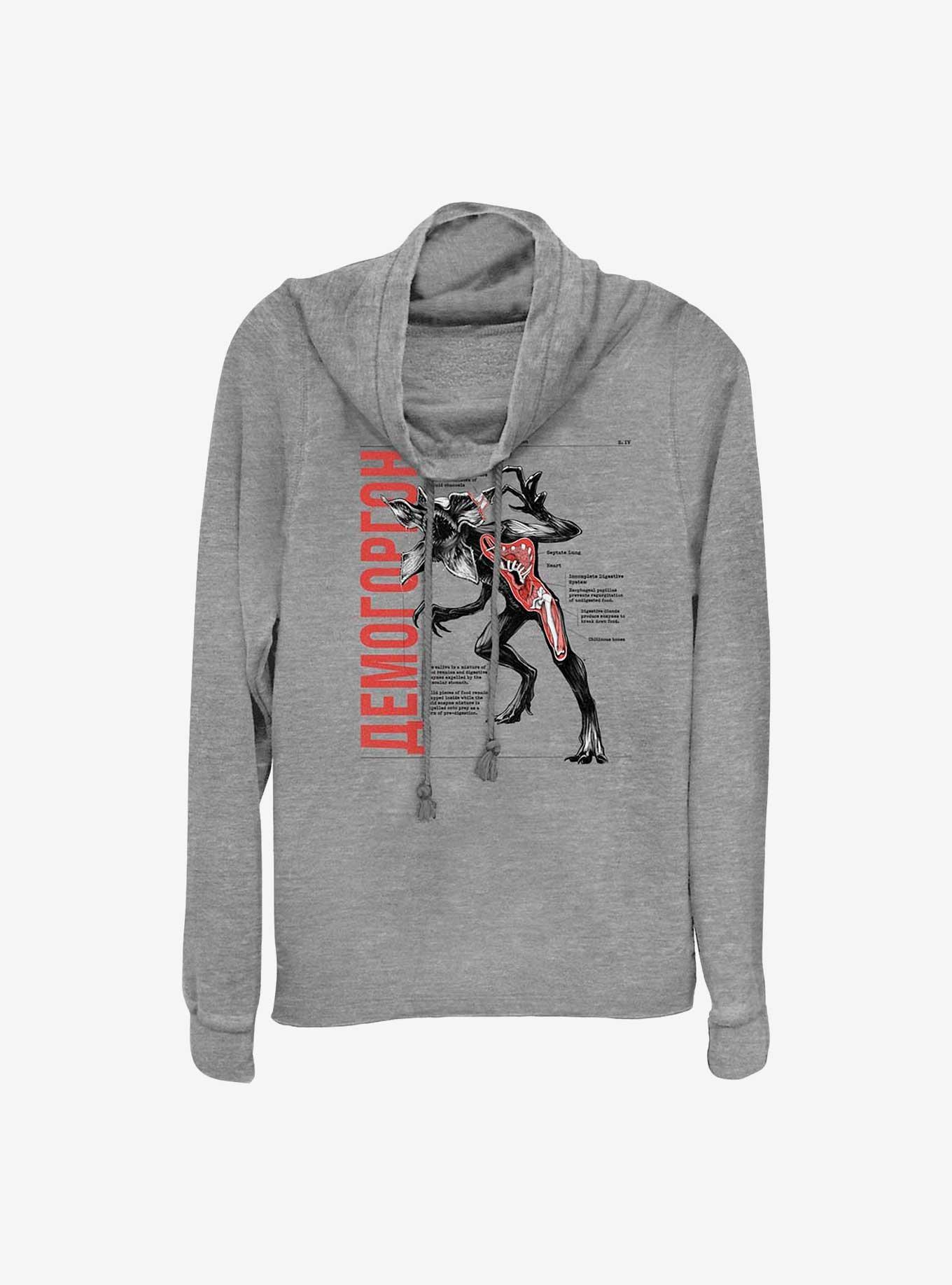 Stranger Things Anatomy of Demogorgon Cowl Neck Long-Sleeve Top, , hi-res