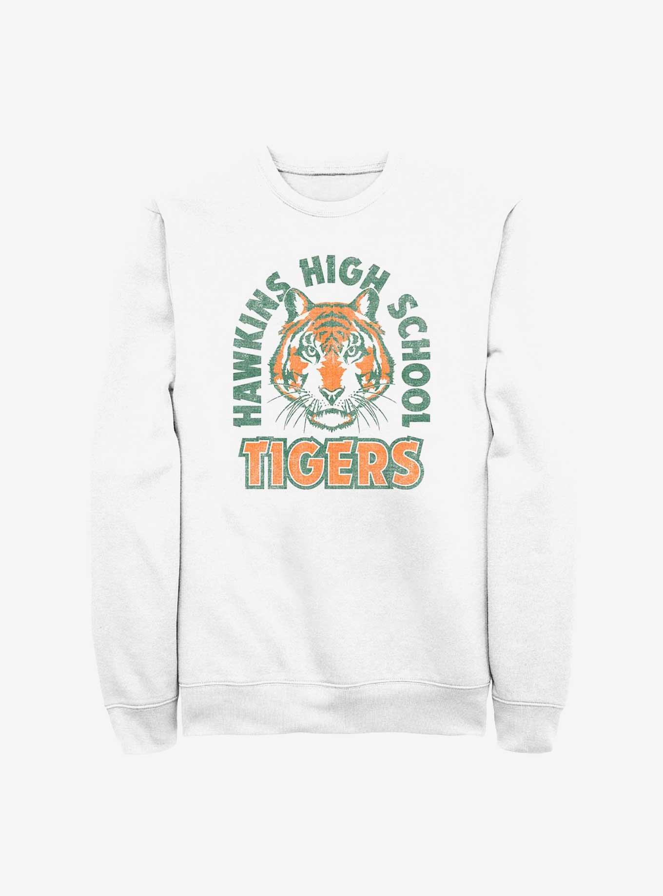 Stranger Things Hawkins Tigers Sweatshirt - WHITE | Hot Topic