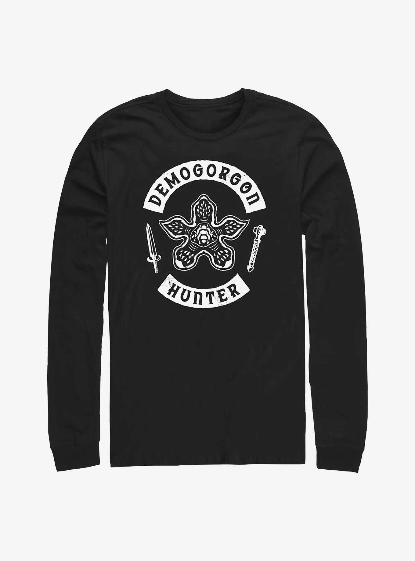 Stranger Things Demogorgon Hunter Long-Sleeve T-Shirt, BLACK, hi-res