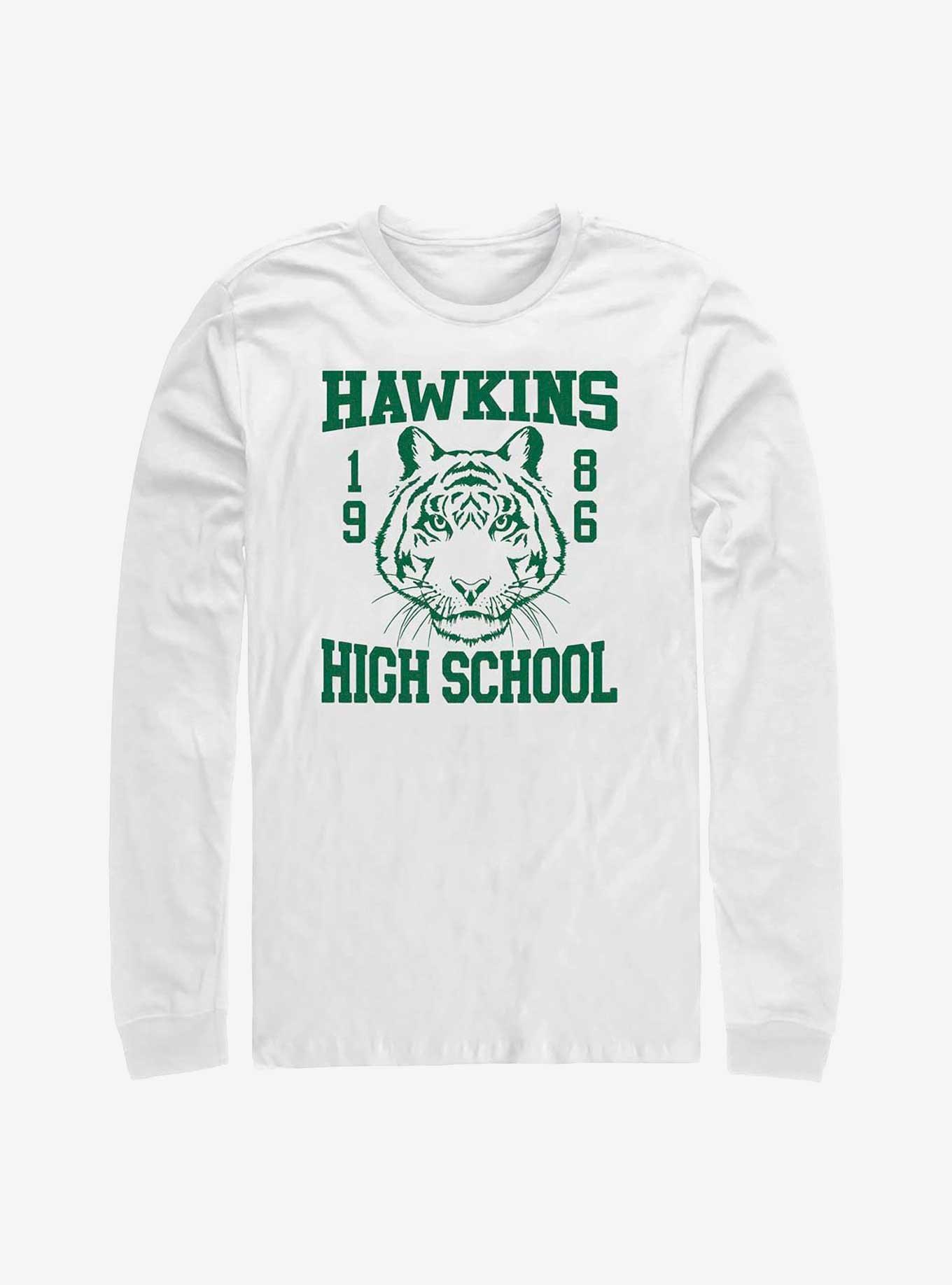 Stranger Things Hawkins 1986 Long-Sleeve T-Shirt, WHITE, hi-res