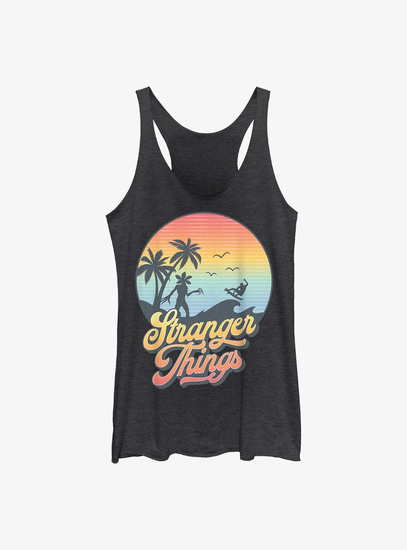 Stranger Things Retro Sun Girls Tank, BLK HTR, hi-res