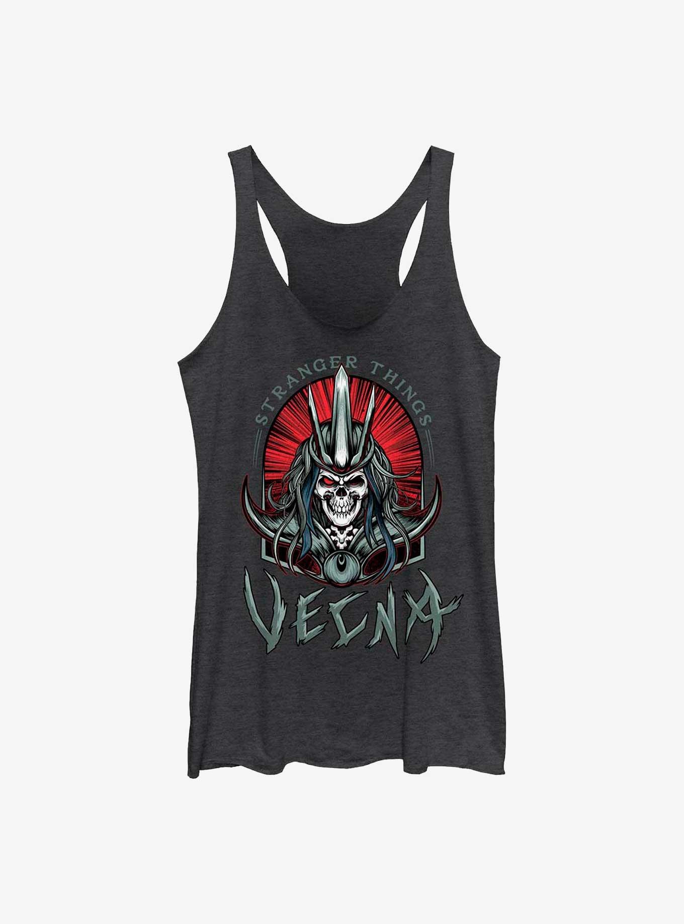Stranger Things Vecna Tombstone Badge Girls Tank, BLK HTR, hi-res