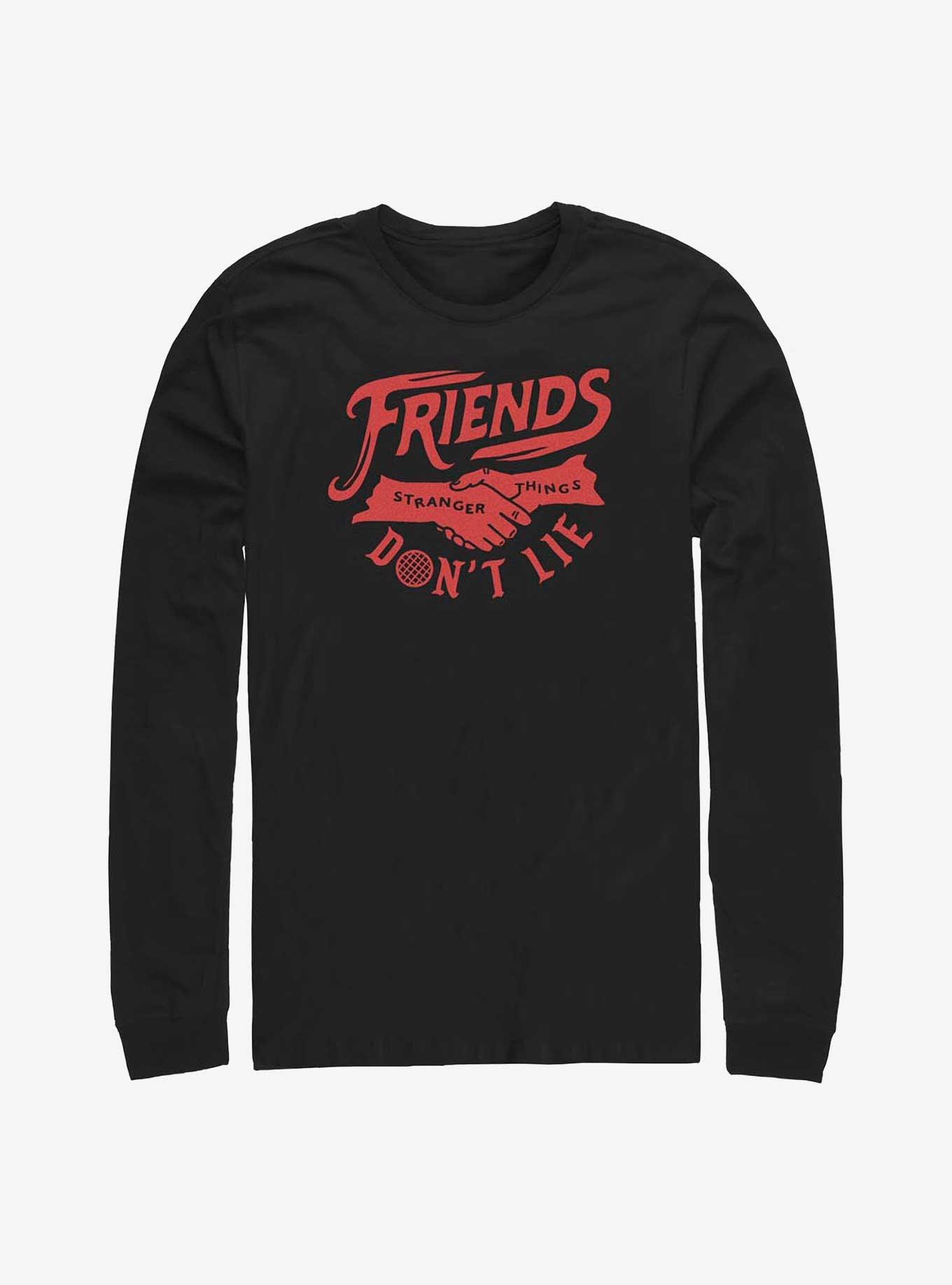 Stranger Things Friends Don't Lie Long-Sleeve T-Shirt, BLACK, hi-res