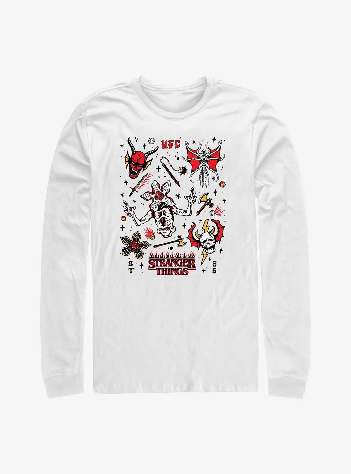 Stranger Things Hellfire Doodles Long-Sleeve T-Shirt, , hi-res