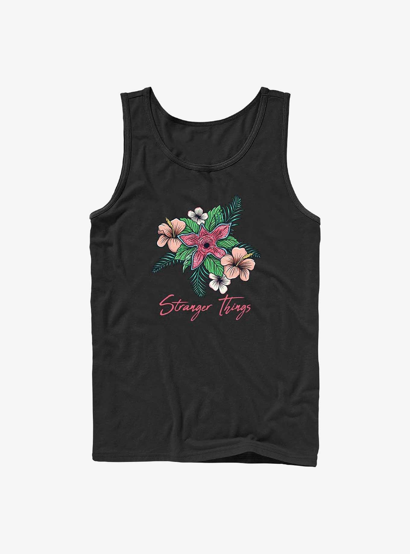 Stranger Things Floral Things Tank, BLACK, hi-res