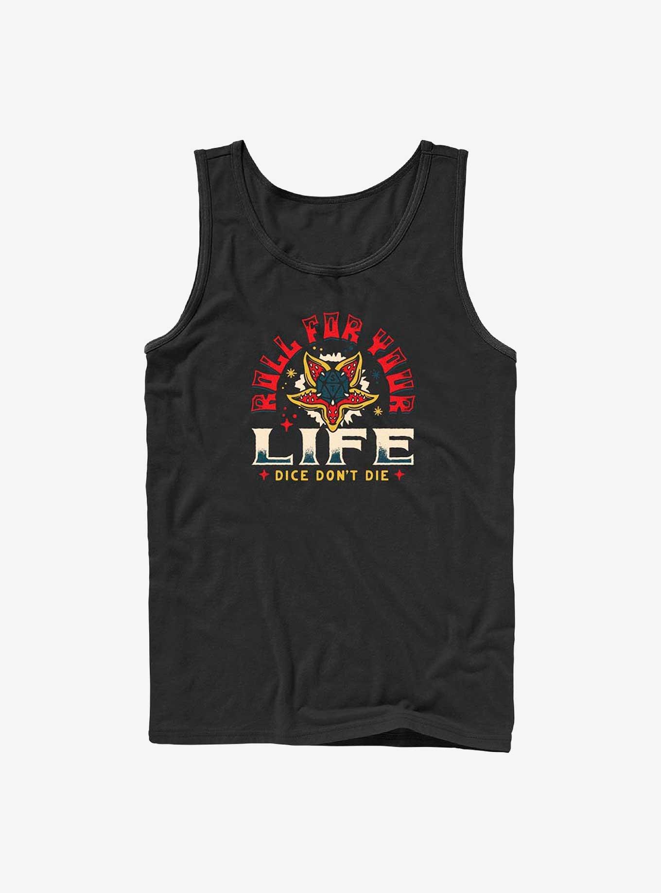 Stranger Things Roll For Your Life Tank, BLACK, hi-res