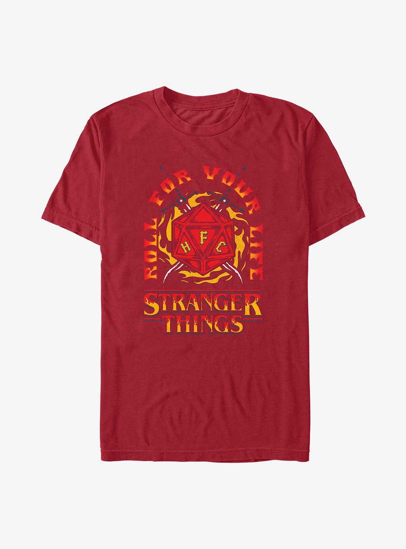 Stranger Things Fire and Dice T-Shirt, CARDINAL, hi-res