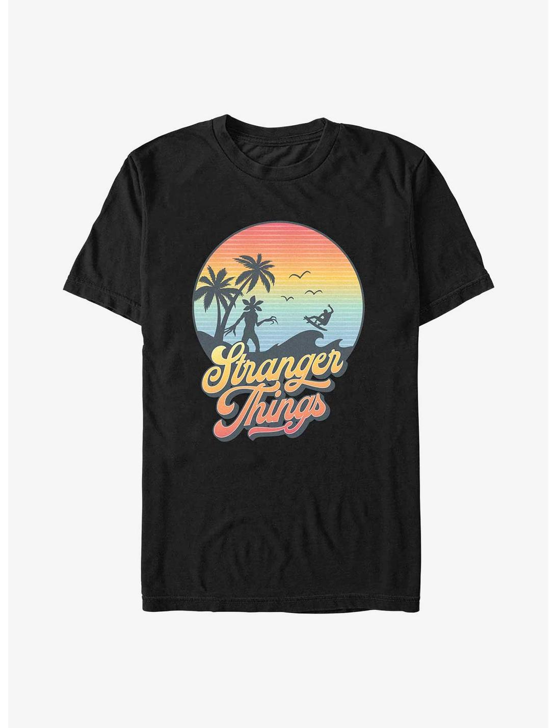 Stranger Things Retro Sun T-Shirt, BLACK, hi-res