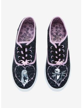 Plus Size The Nightmare Before Christmas Jack & Sally Barbed Wire Lace-Up Sneakers, , hi-res