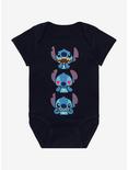 Disney Lilo & Stitch Chibi Stitch Stack Infant One-Piece - BoxLunch Exclusive , NAVY, hi-res