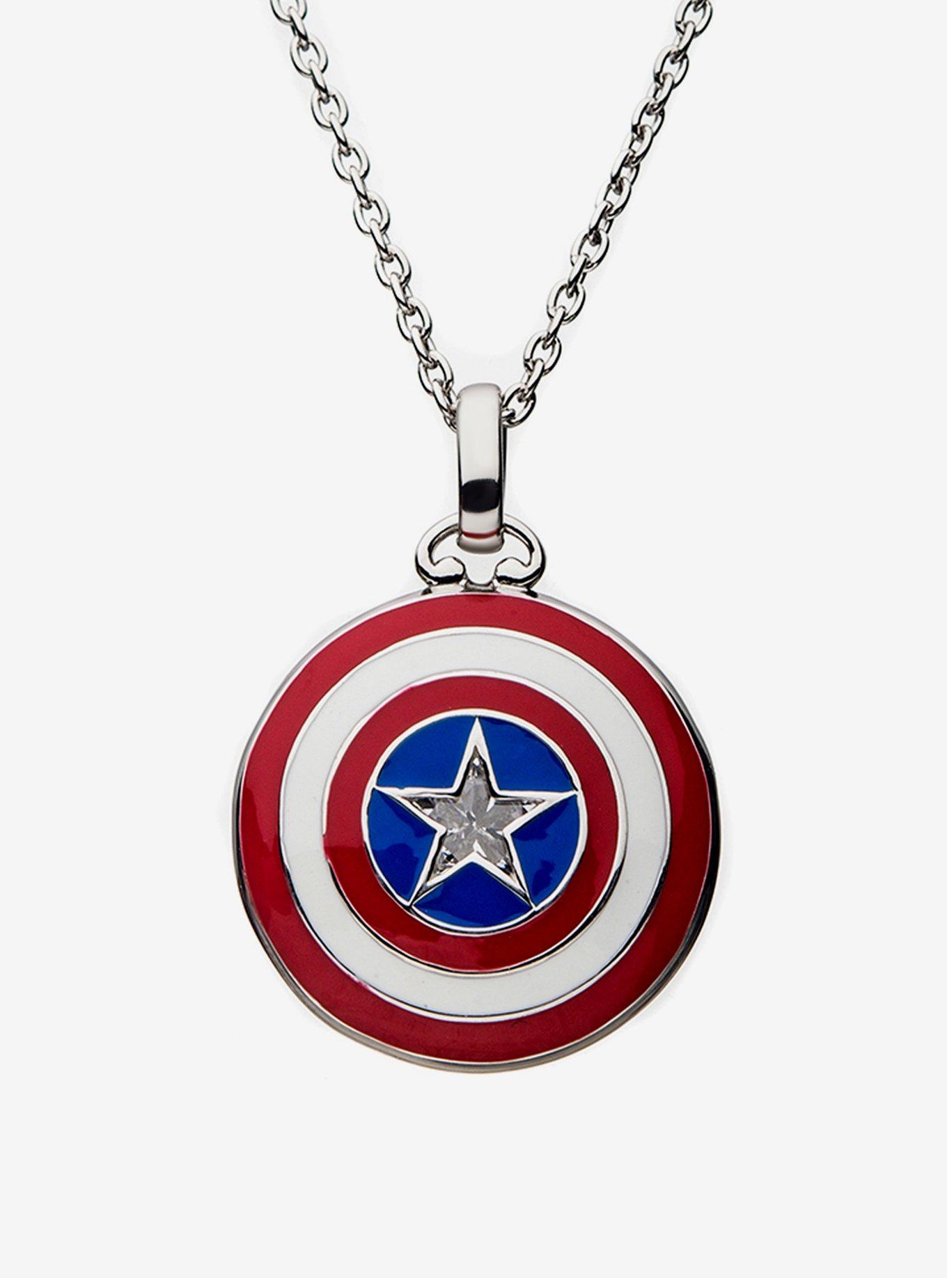 Marvel x RockLove Captain America Shield Necklace, , hi-res