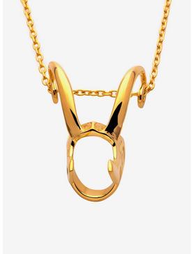Marvel x RockLove Loki Helmet Pendant Necklace Gold, , hi-res