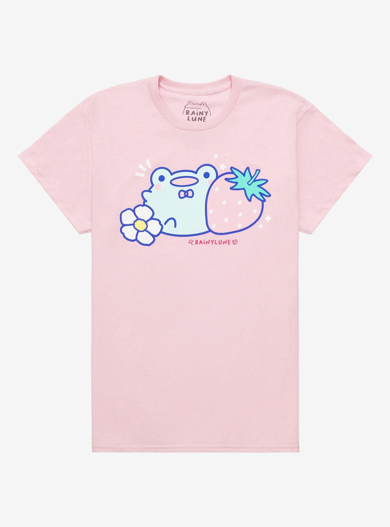 Friend The Frog Strawberries T-Shirt By Rainylune, MULTI, hi-res