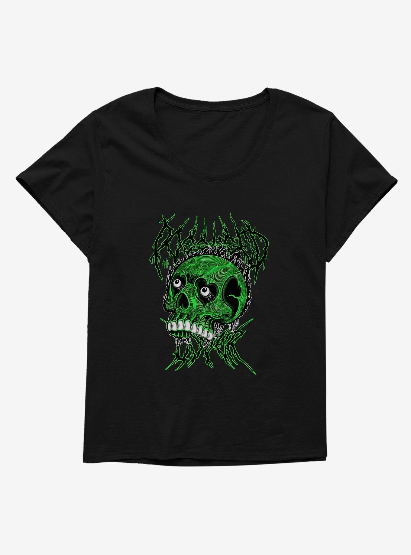 Possessed Lover Skull Womens T-Shirt Plus Size, BLACK, hi-res