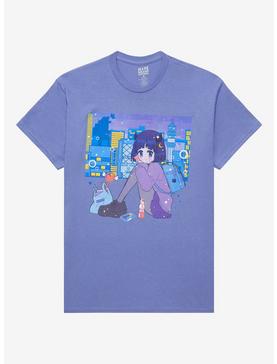 Purple Cityscape Girl T-Shirt, , hi-res