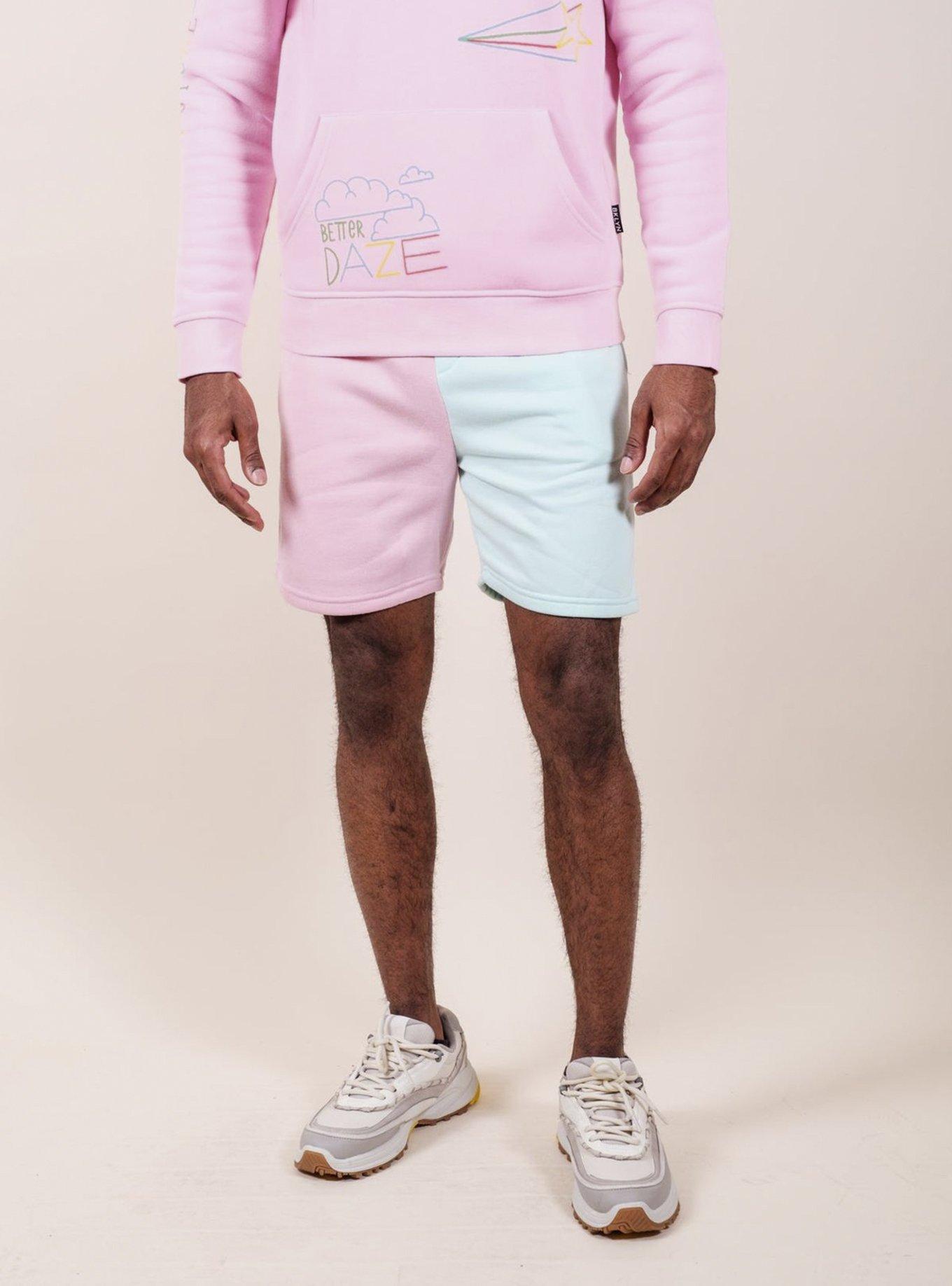 Pink and Mint Split Fleece Short, ICECREAM-MINT, hi-res