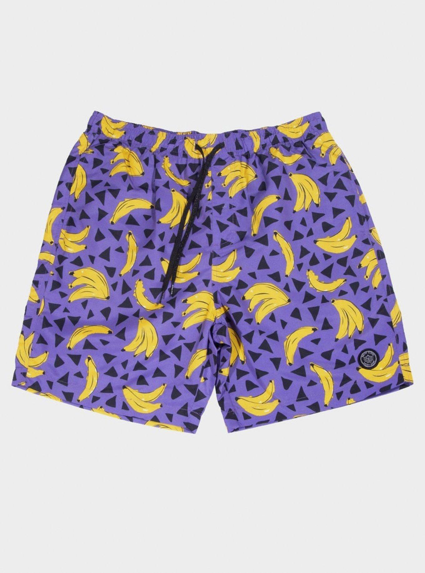 Purple Crazy Banana Swim Trunks, PURPLE, hi-res