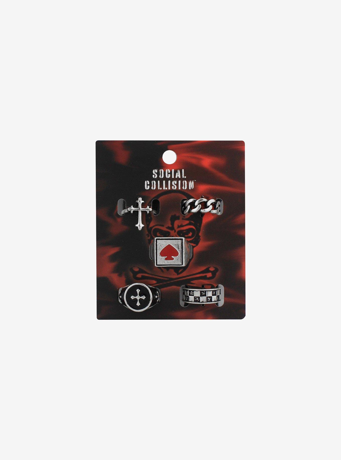 Checker Cross Spade Ring Set, , hi-res
