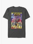 Marvel Thor For Asgard Comic Book Cover T-Shirt, CHARCOAL, hi-res