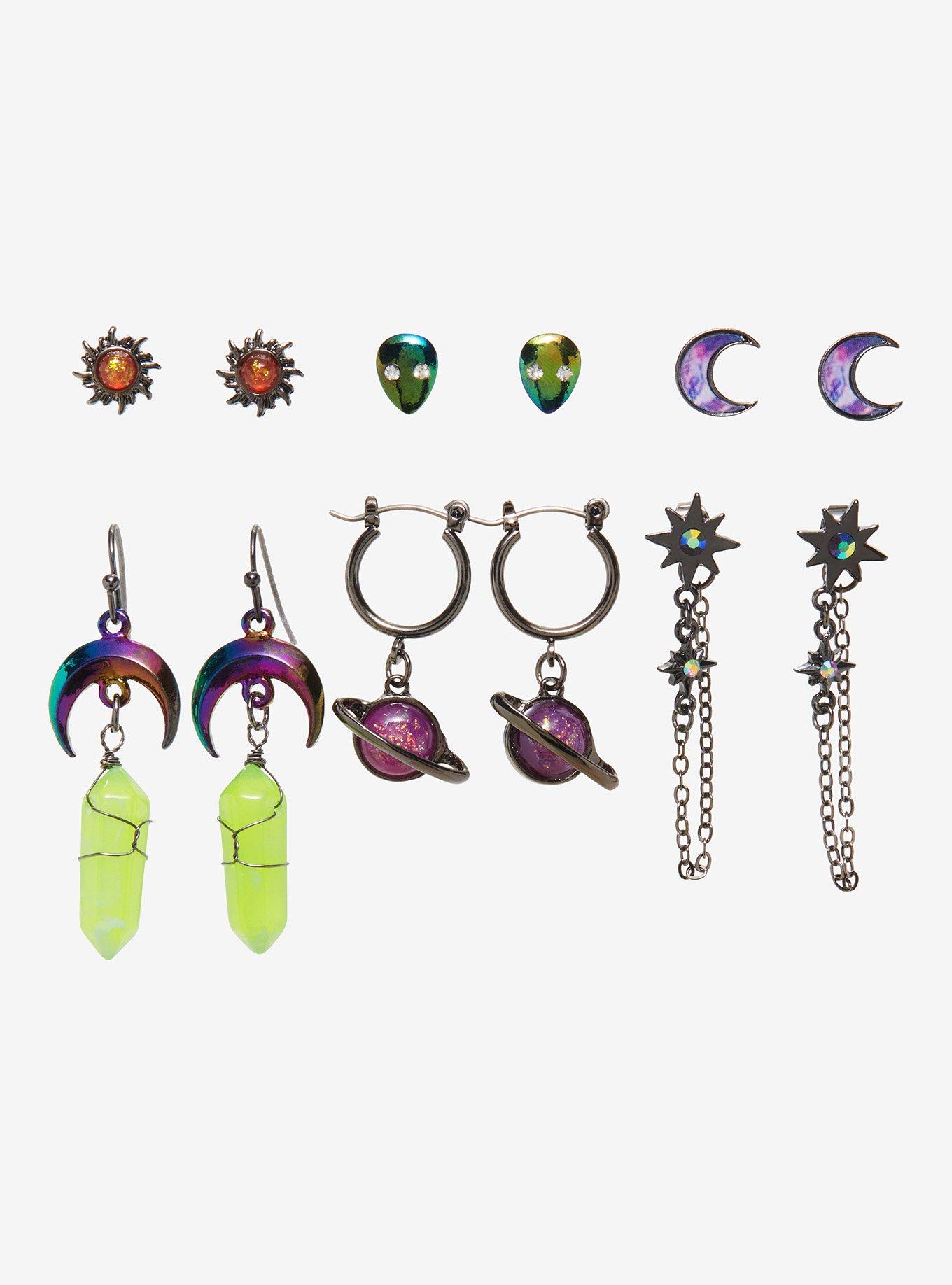 Planet Crystal Glow-In-The-Dark Earring Set, , hi-res