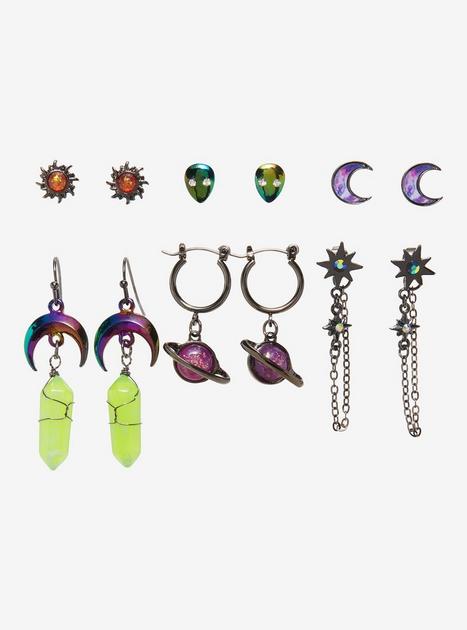 Planet Crystal Glow-In-The-Dark Earring Set | Hot Topic