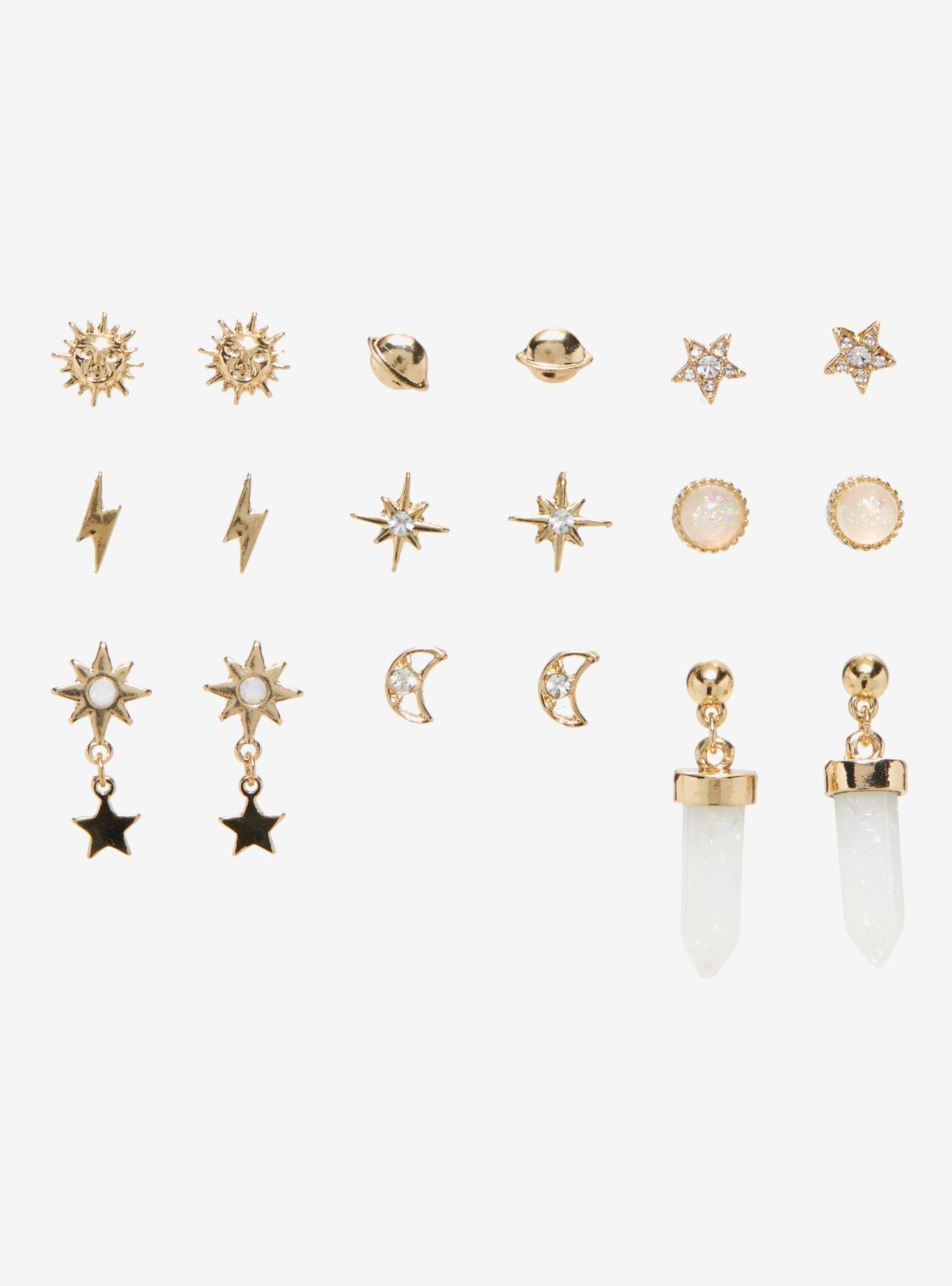 Celestial Planet Faux Crystal Stud Earring Set | Hot Topic