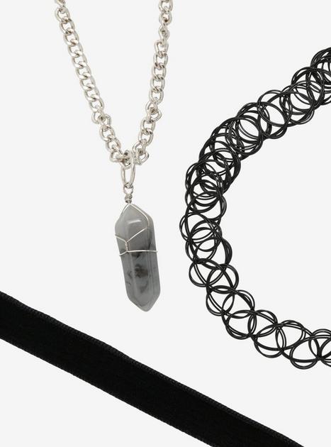 Dark Interchangeable Crystal Choker Necklace Set | Hot Topic