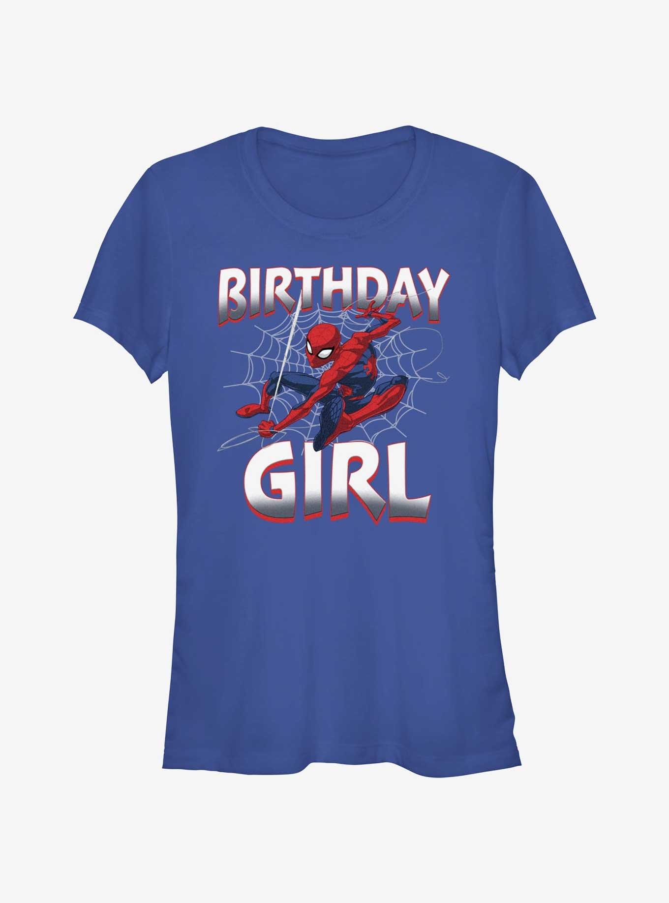 Marvel SpiderMan Birthday Girl Spidey Girls TShirt BLUE Hot Topic
