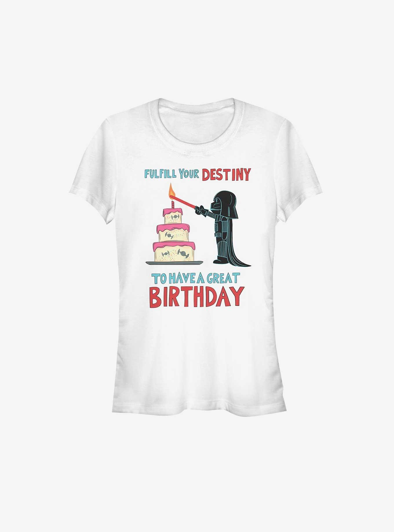 Star Wars Vader Fulfill Your Birthday Girls T-Shirt, WHITE, hi-res