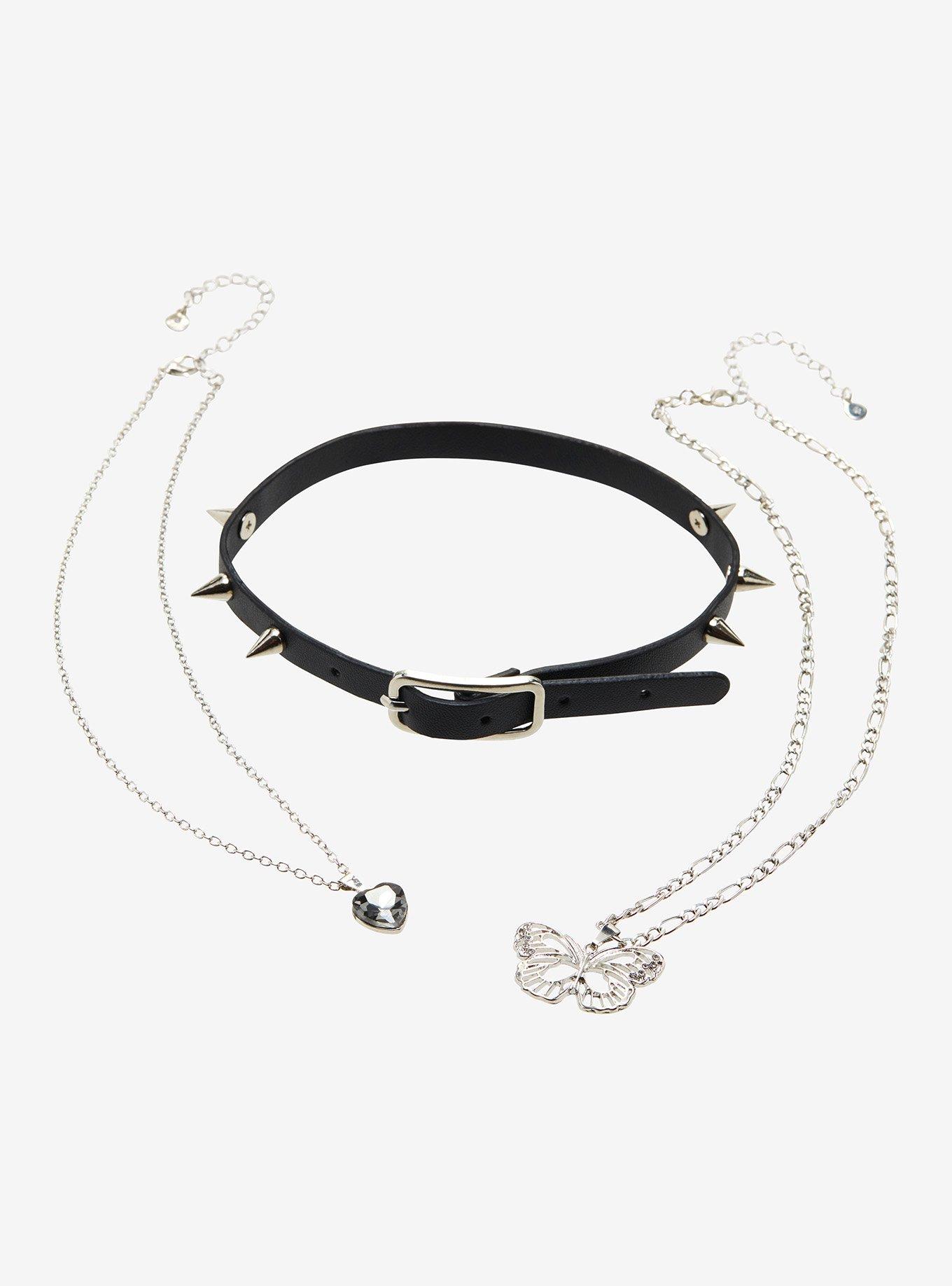 Butterfly Spiked Necklace Set | Hot Topic