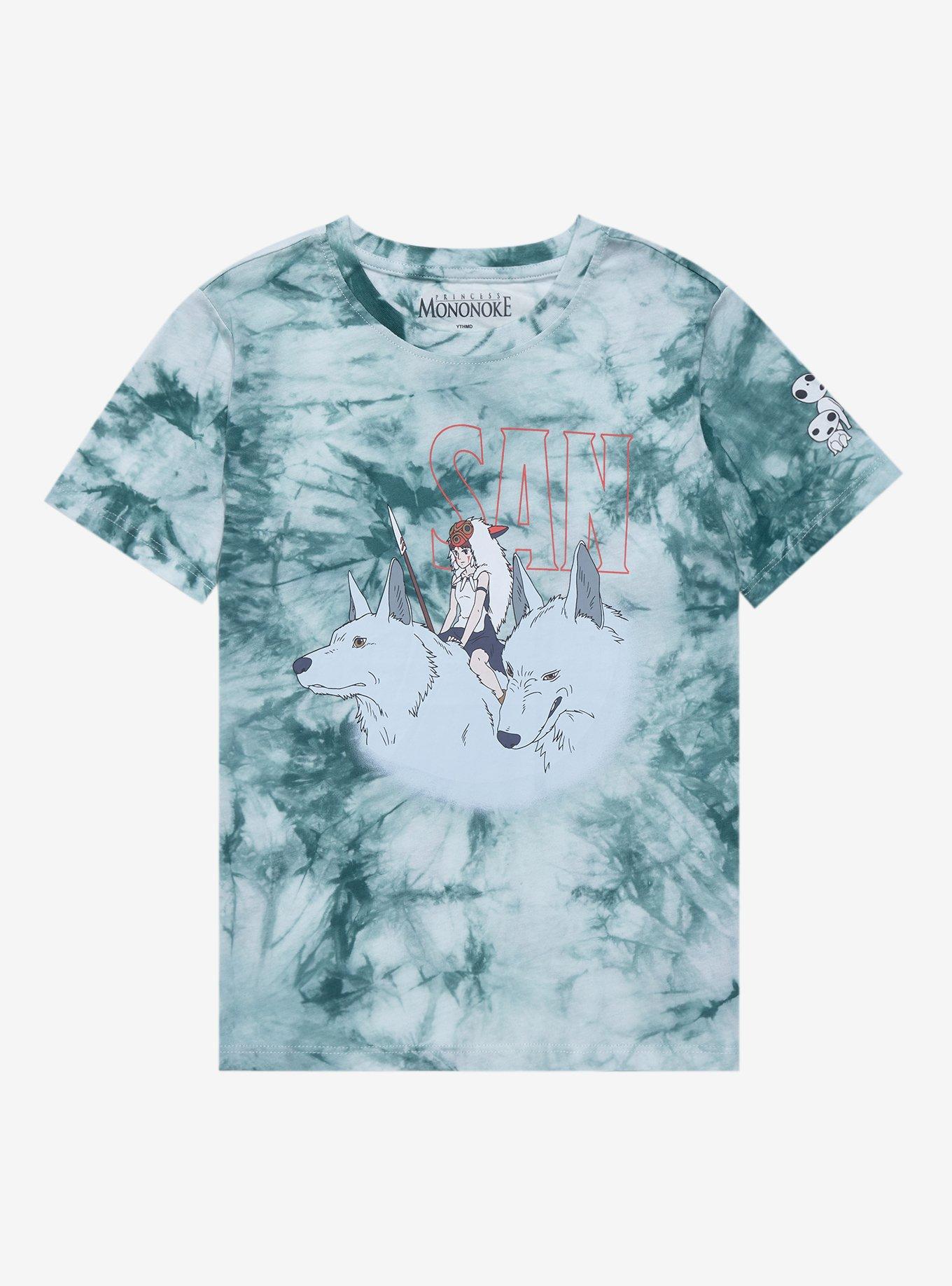 Studio Ghibli Princess Mononoke San Youth Tie-Dye T-Shirt - BoxLunch Exclusive, GREEN, hi-res