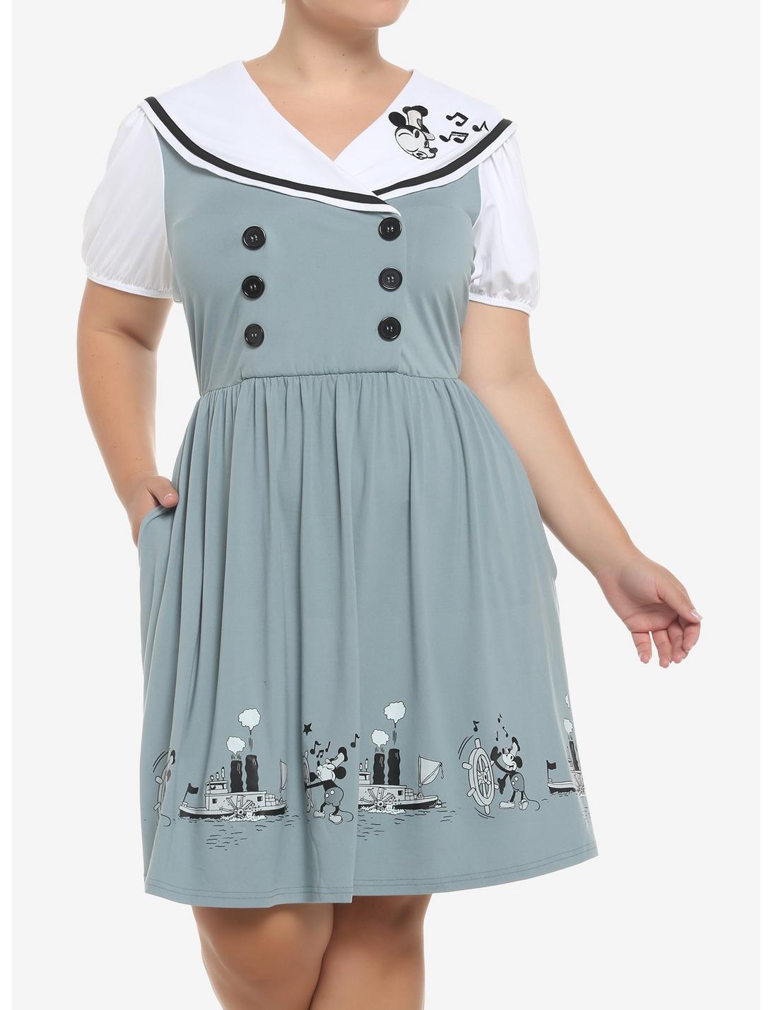 Disney Steamboat Willie Sailor Dress Plus Size, MULTI, hi-res