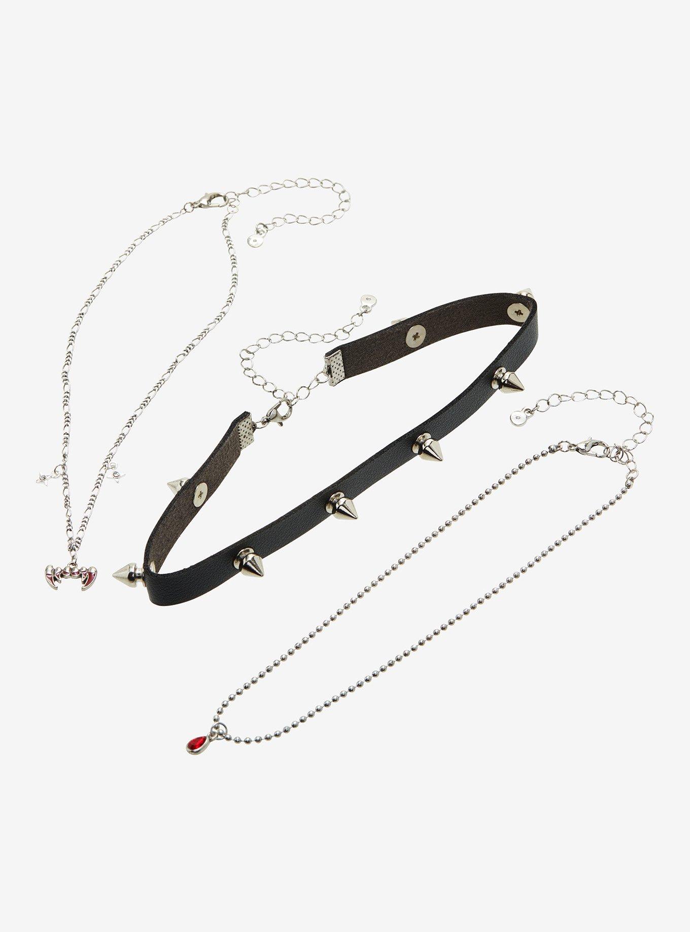 Vampire Fang Choker Necklace Set, , hi-res