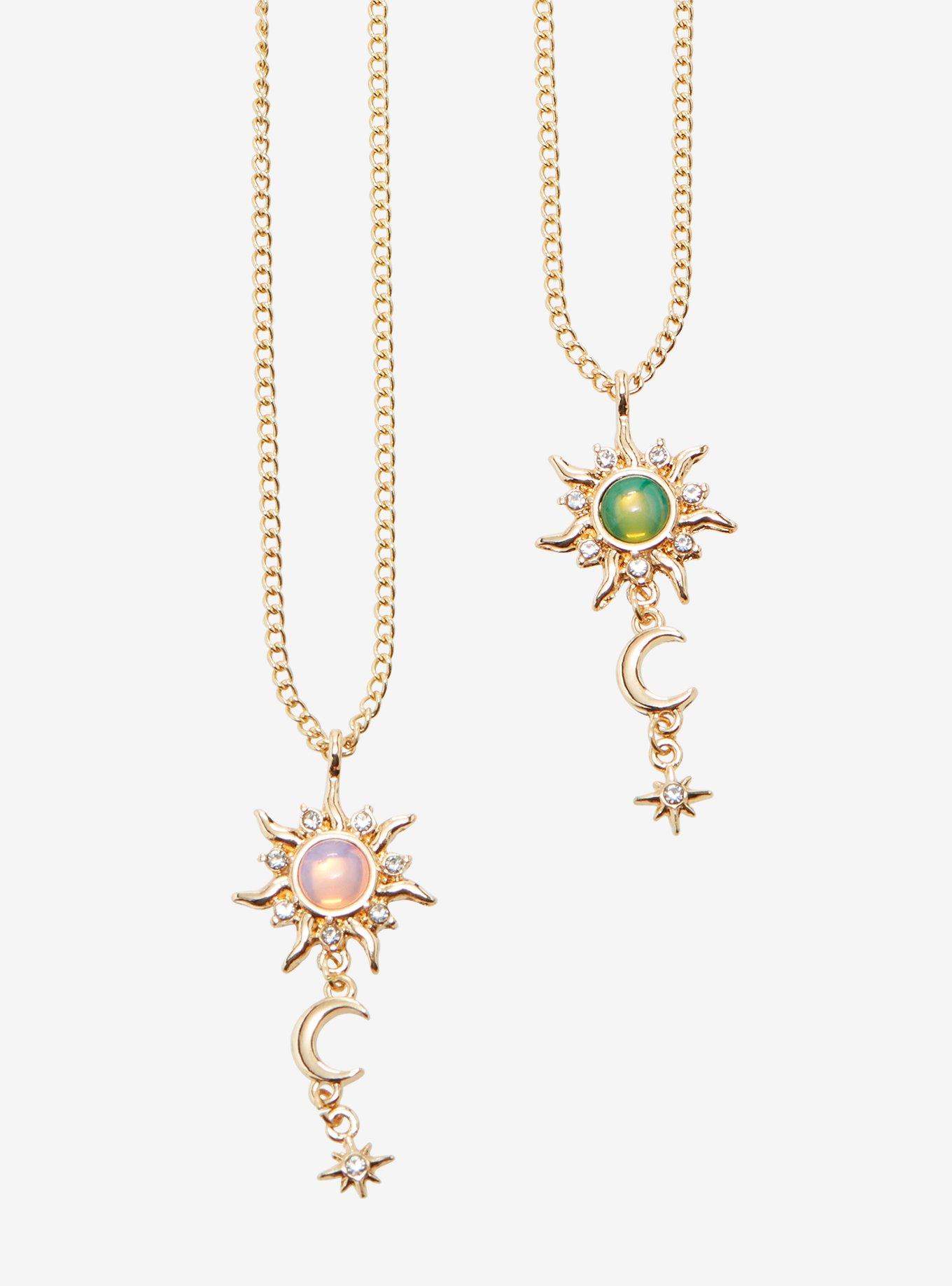 Sun Moon Best Friend Necklace Set, , hi-res