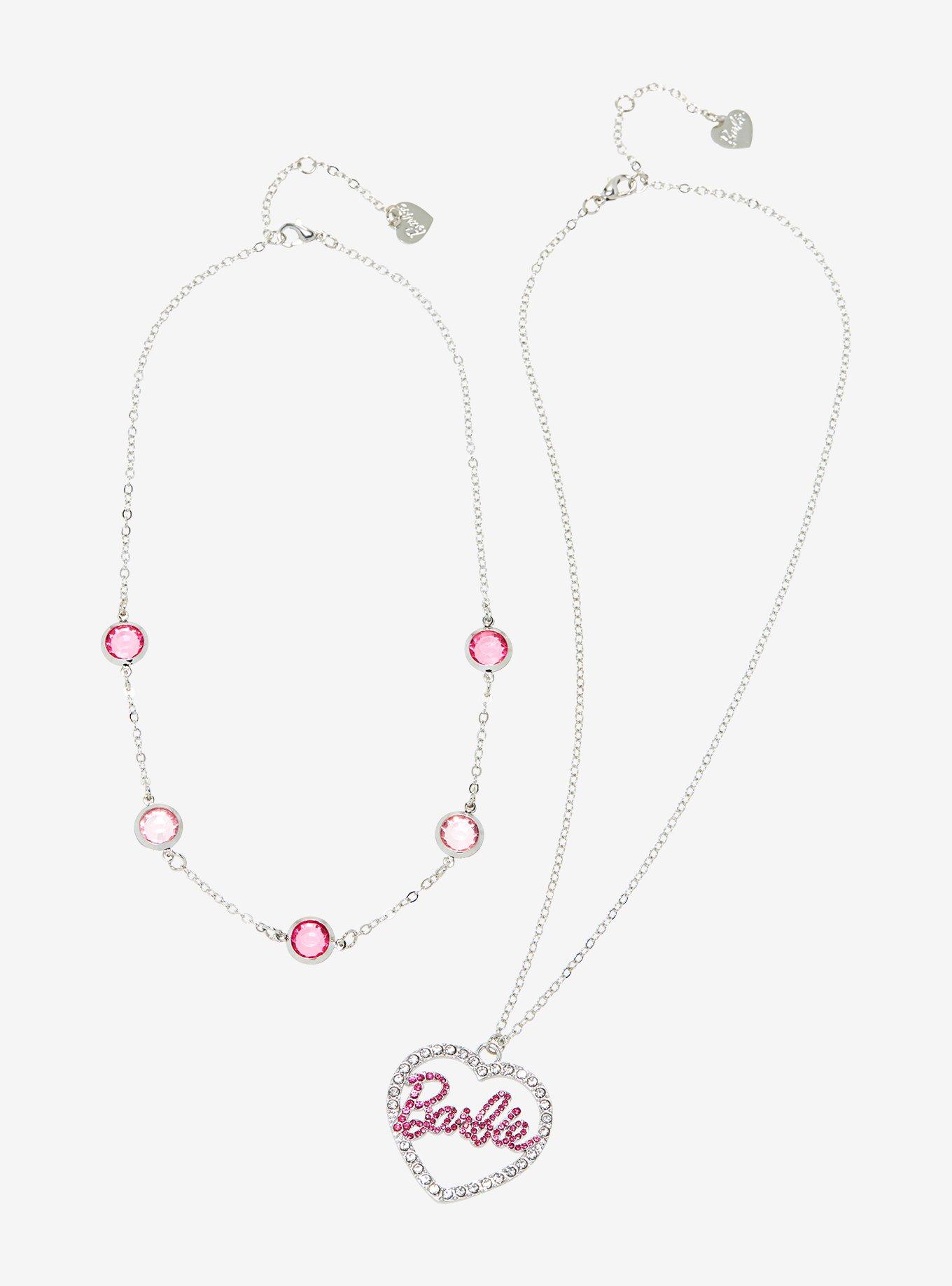 Barbie Heart Rhinestone Necklace Set